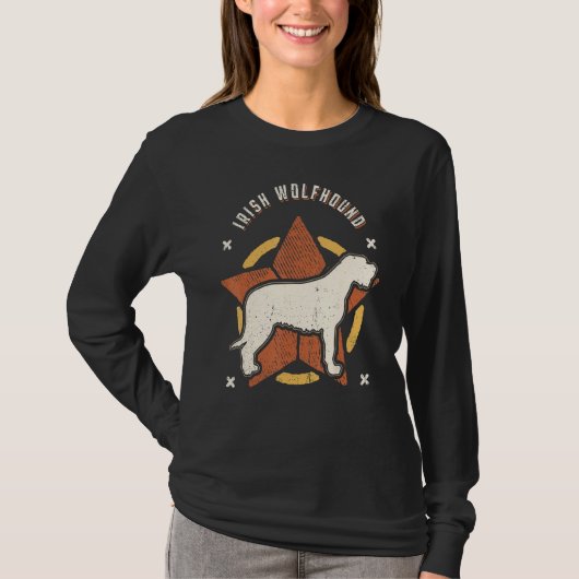 Irish Wolfhound Vintage Retro Classic Dog T-Shirt (Vorderseite)