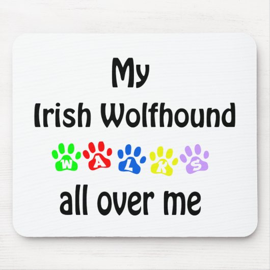 Irish Wolfhound Walks Design Mousepad (Vorne)