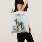Irish Wolfhound Wasserfarben Personalisierter Hund Tasche (Von Nahem)