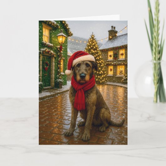 Irish Wolfhound Weihnachtskarte Feiertagskarte (Vorderseite)