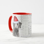 Irish Wolfhound Weihnachtsmann-Hund-Wuff-Hintergru Tasse (Vorderseite Links)