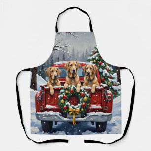 Irish Wolfhound Weihnachtsroter LKW Feiertagsgesch Schürze