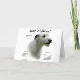 Irish Wolfhound (wht) History Design Feiertagskarte