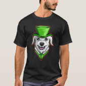 Irish Wolfhound With Green Hat Neckerchief St Patr T-Shirt (Vorderseite)