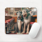 Irish Wolfhounds in Retro Diner Mousepad (Mit Mouse)