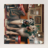 Irish Wolfhounds in Retro Diner Puzzle (Horizontal)