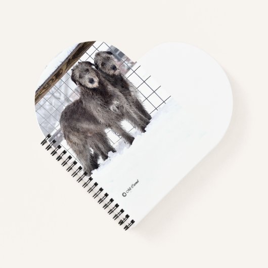 Irish Wolfhounds in Schneeform Notizblock (Vorderseite)