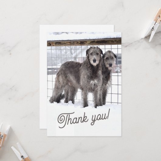 Irish Wolfhounds in Snow Einladung (Vorderseite/Rückseite Beispiel)
