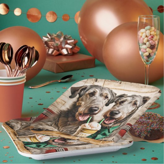 Irish Wolfhounds mit Eiscreme-Soda Pappteller (Multi)