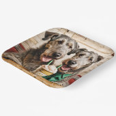 Irish Wolfhounds mit Eiscreme-Soda Pappteller (Gewinkelt)