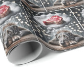 Irish Wolfhound's Steak Dream Geschenkpapier (Rolleneckpunkt)