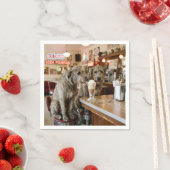 Irish Wolfhounds teilen sich einen Milchshake Serviette (Beispiel)