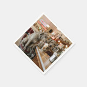 Irish Wolfhounds teilen sich einen Milchshake Serviette (Ecke)