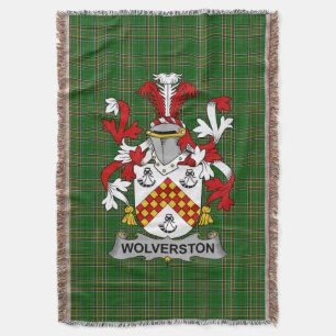 Irish Wolverston Coat of Arms Familienwappen Irlan Decke