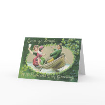 Irish Woman Man Rowboat Kleeblatt