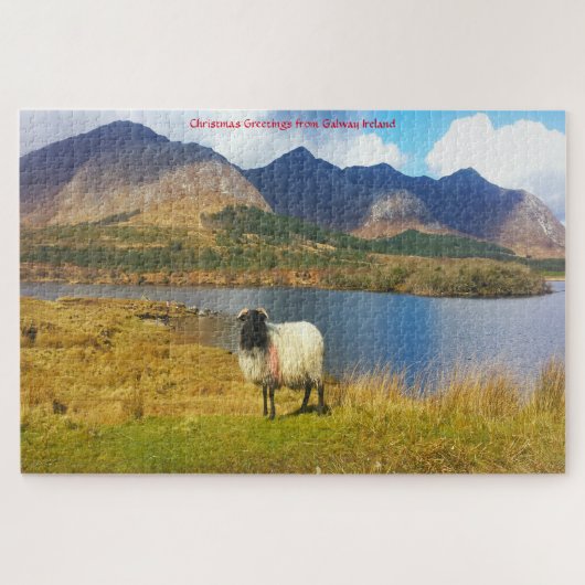 Irish Wooly Sheep Galway Irland. Jigsaw Puzzle (Horizontal)