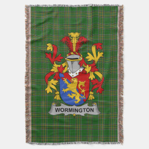 Irish Wormington Coat of Arms Familienwappen Irlan Decke
