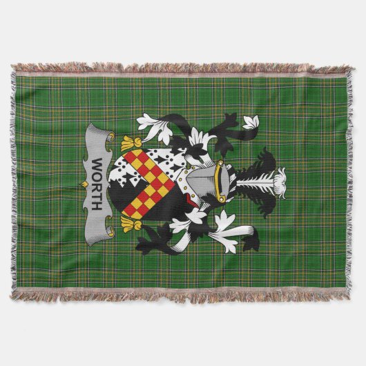 Irish Worth oder McWorth Coat of Arms Familienwapp Decke (Vorderseite)