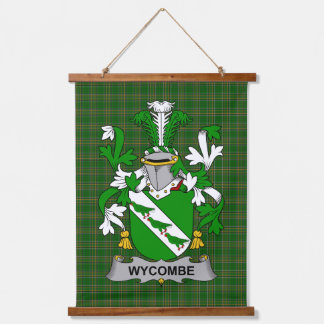 Irish Wycombe Coat of Arms Family Crest Wandteppich Mit Holzrahmen
