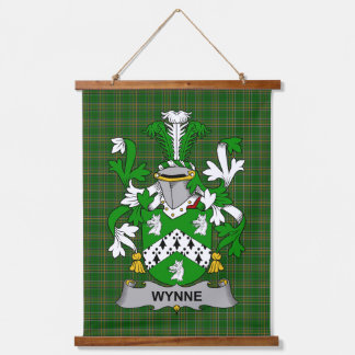 Irish Wynne Coat of Arms Family Crest Wandteppich Mit Holzrahmen