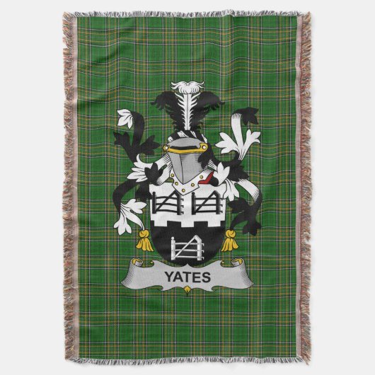 Irish Yeates Coat of Arms Familienwappen Irland Decke (Vorderseite Vertikal)