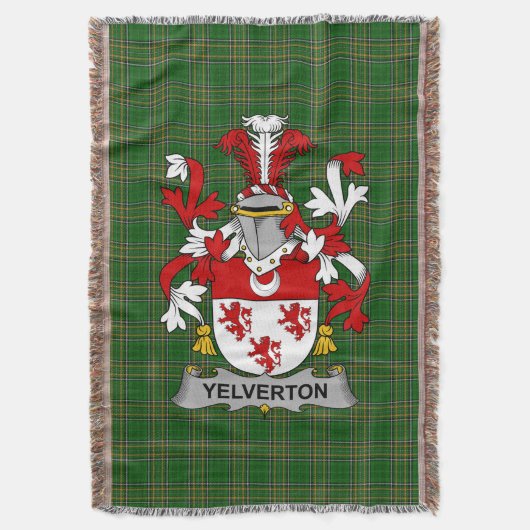 Irish Yelverton Coat of Arms Familienwappen Irland Decke (Vorderseite Vertikal)