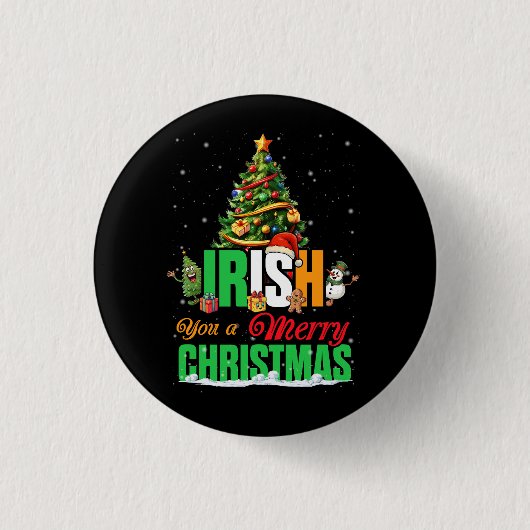 Irish You A FroChristmas Santa Irish Flag Chris Button (Vorderseite)