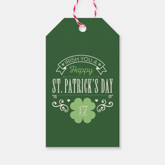 Irish You a Happy St. Patrick's Day Gift Tags Geschenkanhänger (Vorderseite)