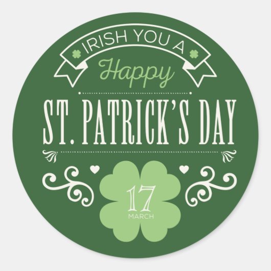 Irish You a Happy St. Patrick's Day Stickers (Vorderseite)