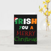 Irish You A Merry Christmas Ireland Flag Xmas Hat  Karte (Gelbe Blume)