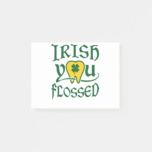 Irish You Flossed Dental St Patricks Day Post-it Klebezettel