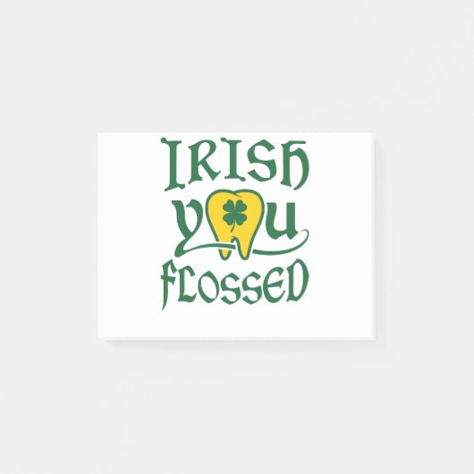 Irish You Flossed Dental St Patricks Day Post-it Klebezettel (Vorderseite)