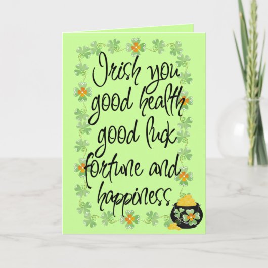 Irish you viel Glück - Grußkarte Karte (Vorderseite)