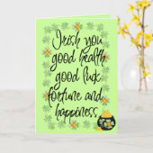 Irish you viel Glück - Grußkarte Karte (Gelbe Blume)