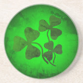 Irishcher Kleeblatt/grüner Klee, irisches Grün Getränkeuntersetzer (Vorne)