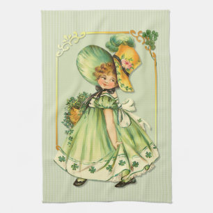 Irishcher Shamrock-Spaziergang-Mädchen Handtuch