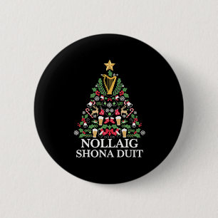 Irishcher Weihnachtsbaum Nollaig Shona Duit Festli Button
