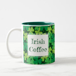 Irishcoffee-Kleeblatt-Druck-Tasse Zweifarbige Tasse