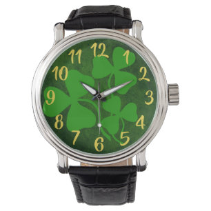 Irishcoffee-Kleeblatt/grüner Klee, Irland watch2 Armbanduhr