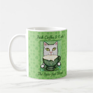 Irishcoffee-St Patrick Tagesweiß-Katze Kaffeetasse