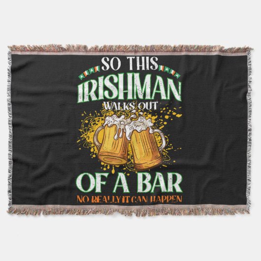 Irishman Drinking Beer St. Patrick's Day Decke (Vorderseite)