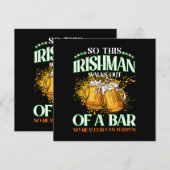 Irishman Drinking Beer St. Patrick's Day Einladung (Vorne/Hinten)