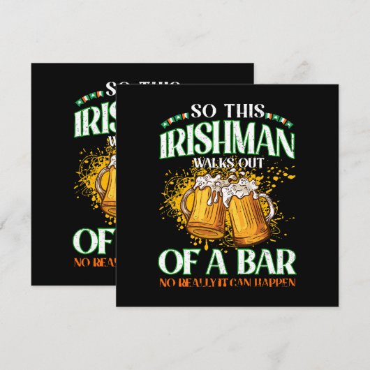 Irishman Drinking Beer St. Patrick's Day Einladung (Vorne/Hinten)