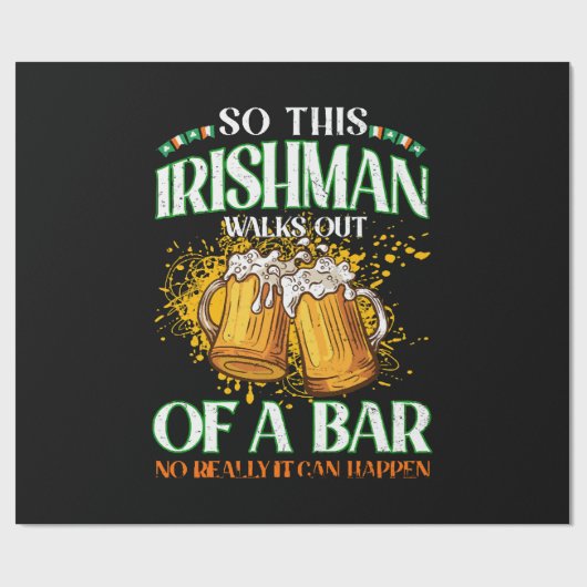 Irishman Drinking Beer St. Patrick's Day Geschenkpapier (Flach)