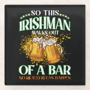 Irishman Drinking Beer St. Patrick's Day Glasuntersetzer