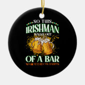 Irishman Drinking Beer St. Patrick's Day Keramik Ornament (Vorne)