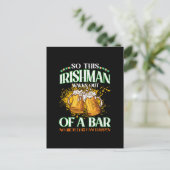 Irishman Drinking Beer St. Patrick's Day Postkarte (Stehend Vorderseite)