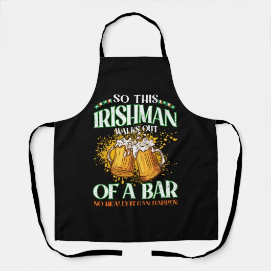 Irishman Drinking Beer St. Patrick's Day Schürze (Vorderseite)