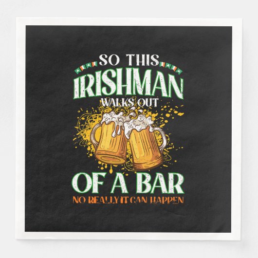 Irishman Drinking Beer St. Patrick's Day Serviette (Vorderseite)