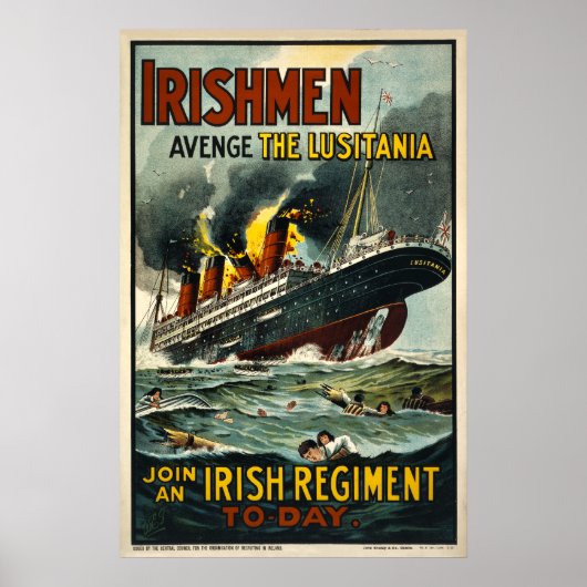 Irishmen Avenge the Lusitania Vintage Poster (Vorne)